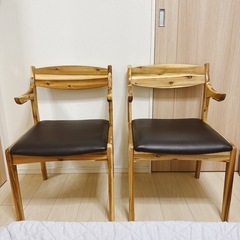 ダイニングチェア2脚セット　お掃除ロボット対応の画像