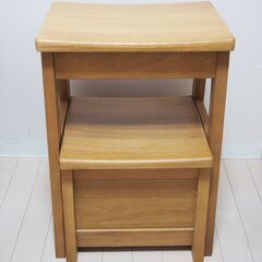 光製作所　木製　収納付き踏台　踏台　スツールの画像