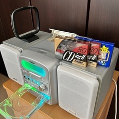 ビクター　ミニコンポ　カセット３本付き　CD MD カセット　ラジオの画像