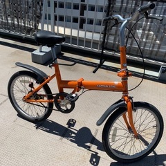 折りたたみ自転車　キャプテンスタッグ　オレンジの画像