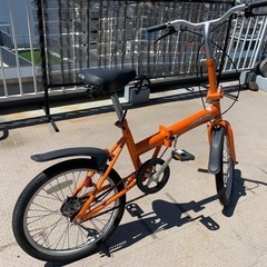 折りたたみ自転車　キャプテンスタッグ　オレンジの画像