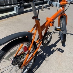 折りたたみ自転車　キャプテンスタッグ　オレンジの画像