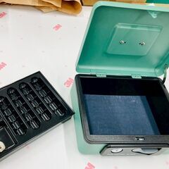 キャッシュメイト 金庫 手提金庫 W197×D164×80mm グリーンの画像
