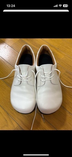 美品　BENEXY/ベネクシー ホワイトレザー レースアップスニーカー