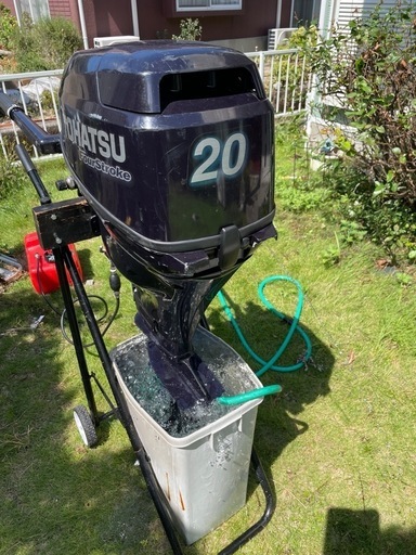 トーハツ船外機20馬力S脚、稼動品