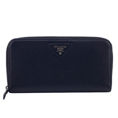 プラダ PRADA 長財布 ラウンドファスナー レタリングロゴ 1ML506-2BBE ブラックの画像