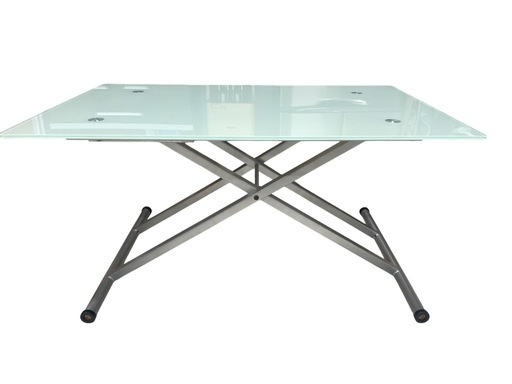 ニトリ　昇降式ガラステーブル