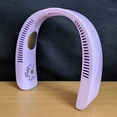 【リサイクルストアスターズ吉野店】夏のデスクワークにおススメのアイテム!【保管品】首かけ扇風機　リーフレスハンディングネック(パープル)の画像