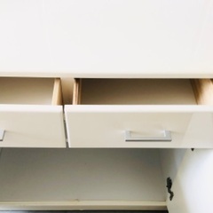 キッチンカウンター　レンジ台　キッチンボード　食器棚　白　収納棚　引き出し付き　ホワイトの画像