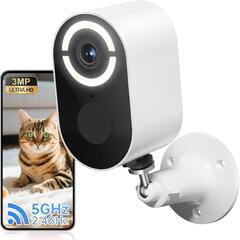 防犯カメラ 屋外 室内 屋外 人体検知 充電式 スマホ通知 2.4GWiFiの画像