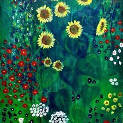 クリムトのヒマワリを一緒に描きましょうの画像