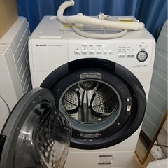 ④美品　シャープ分解清掃済ES-S7F-WL 2022年購入　ドラム式洗濯乾燥機の画像