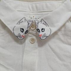 未使用　ピッコロ　キムラタン　猫　ねこ　ネコ　シャツ　襟　ブラウス　ベビー　赤ちゃん　90センチ　男の子　女の子　フォーマルの画像