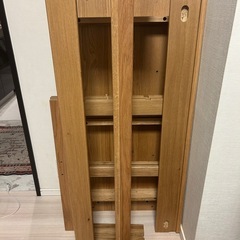 無印良品 オーク無垢材デスクとデスク用上置き棚のセットの画像