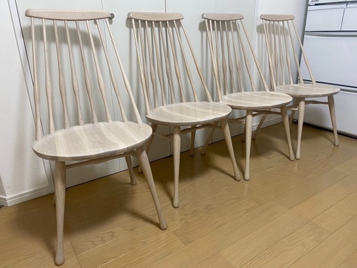 ✨美品✨ カリモク家具 ダイニングチェア4脚セット CF50 シアーホワイト色