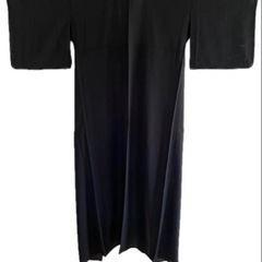 【新品未使用・仕立て糸付き】夏用 黒喪服 絽 五つ紋付き 着物の画像