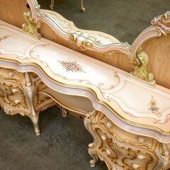 ≪yt2032ジ≫ 美品 ロココ調ドレッサー oliver取扱 アンティーク調/イタリア/SILIK/姫系/プリンセス/かわいい/鏡台/中古家具/宮城県仙台市 70829-01の画像