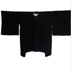 【未使用品・仕立て糸付き】喪服 羽織 道行コート 正絹 / 冬用 / 黒の画像