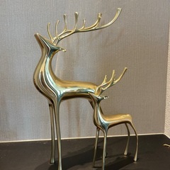 ゴールド鹿の置物縁起物 風水 インテリア雑貨北欧おしゃれ 書斎