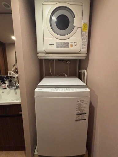 「引取り限定」洗濯機10kg + 乾燥機5kg + ラックのセット