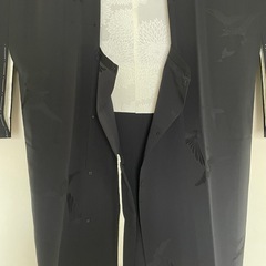 【未使用・仕立て糸付き】喪服 羽織 道行コート 黒 正絹 礼装用 冬用の画像