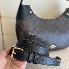 [コーチ]  mara ダークブラウン スプライス レディース ショルダーバッグ シンプル 脇下バッグ ハンドバッグの画像