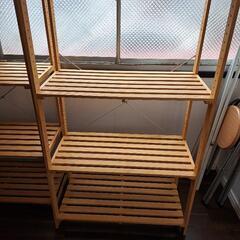 受付ストップします。ニトリパインラック美品　棚×2の画像