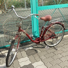 ♪ジモティー特価♪自動点灯ＬＥＤオートライト付き2４型ファミリーサイクル　中古自転車の画像