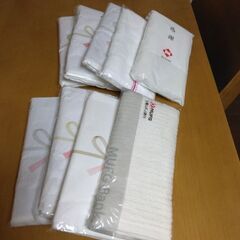 白タオル　未開封　袋入り　9枚の画像