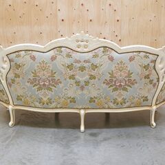 ≪yt2034ジ≫ 美品 ロココ調 3人掛けソファ oliver取扱 猫脚/アンティーク調/イタリア/クラシック/SILIK/姫系/プリンセス/かわいい/中古家具/宮城県仙台市 70829-01の画像