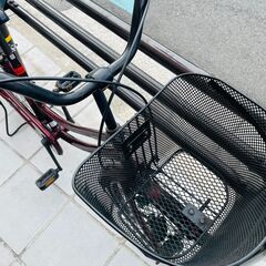 ママチャリ　24インチ　ワインレッドの画像