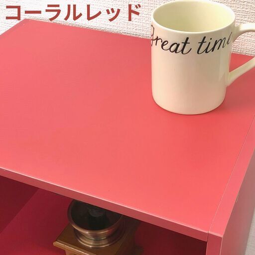 【新品／未開封品】3段ボックス　コーラルレッド　3台セット　カラーボックス