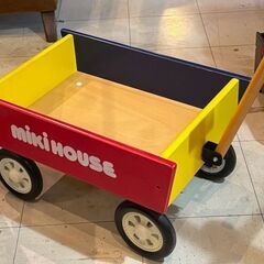miki house ミキハウス 木製手押し車、木製シューズラック、木製ハンガーラック 3点セットの画像