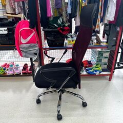 店頭引き渡し 中古 オフィスチェア ブラック パープル 椅子 家具 Aの画像