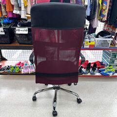 店頭引き渡し 中古 オフィスチェア ブラック パープル 椅子 家具 Bの画像