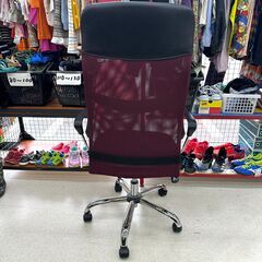 店頭引き渡し 中古 オフィスチェア ブラック パープル 椅子 家具 Cの画像