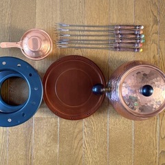 銅製 フォンデュ鍋(フォーク、木製台座付き) 銅製 フォンデュ鍋 (専用