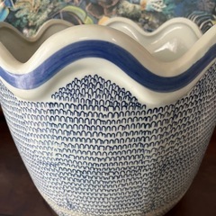 大きな陶器鉢🪴受け皿付きの画像