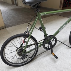 Version-Mミニベロ 軽快クロスバイク 小径車 SHIMANO 6速 緑色の画像