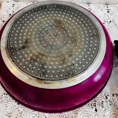 KITCHEN CHEF フライパン 2点セット 取っ手中古品・取外し可能 レッド ブラックの画像