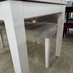 ★リユースのサカイ高崎店★TJ12723 イケア ４人掛けダイニングセット 白 H74.5×D80×W130.0-190.0 クリーニング済みの画像