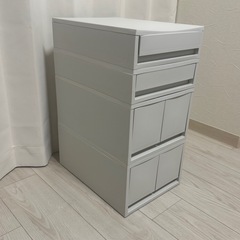 【セット販売】無印良品 ポリプロピレン小物収納ケース 大×2・小×2 ホワイトグレー 計4点 の画像
