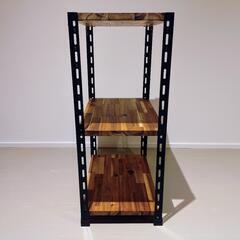 【自作・中古】アカシア集成材使用のアングル棚の画像