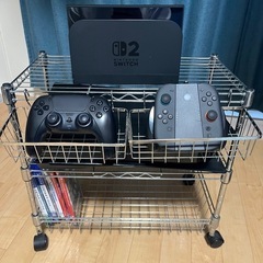 【お譲り先決定】ゲーム機収納ラック　ステンレス製　キャスター付きの画像
