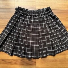 Lovetoxic ブラック×チェック柄 スカート 160cmの画像