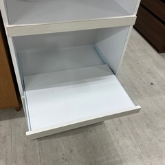 レンジボード　2枚扉　使用感有　ナチュラル×ホワイト【トレファク堺福田店】の画像