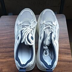新品 25cm メンズ スニーカー ホワイト 厚底 男女兼用 シューズ 識別番号:【N303-S】の画像