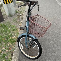 自転車　No.471　水色　20インチ　LEDライト　鍵付き　【リサイクルショップどりーむ荒田店】の画像