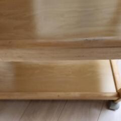 キャスター付き　キッチンワゴン　木目調の画像