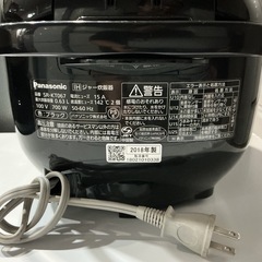 オシャレ🌷　3合炊き Panasonic 2018年製 SR-KT067 黒 炊飯器の画像